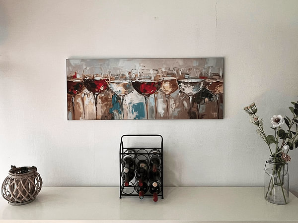 Verres à vin abstraits | Reflets dorés