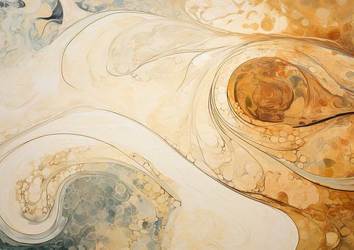 Golden Flow | Warm Abstract Art