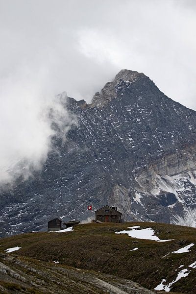 Lonely mountain hut in the Swiss alps by Ewout Coppens