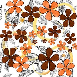 Digital autumn flowers