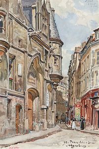 Frederic Houbron - l'Hôtel de Sens, 1 rue du Figuier, en 1898, 4ème arrondissement (1898)