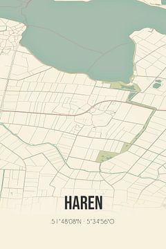 Vintage map of Haren (North Brabant) by Rezona