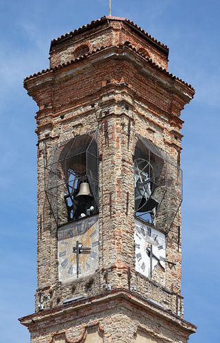 Church tower of Cerretto Lange, Piemont, Italy