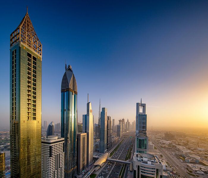 Gouden licht in Dubai van Rene Siebring