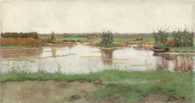 Een waterplas in een weiland, Nicolaas Bastert van Meesterlijcke Meesters