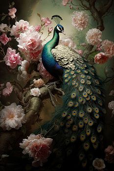 Pauw tot in de perfectie voor aan de muur