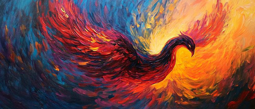 Fiery phoenix in a play of colours by Poster Art Shop