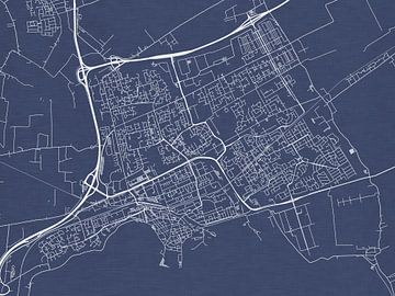 Carte de Hoorn en bleu royal sur Map Art Studio