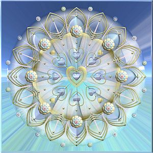 Mandala -  Herz aus gold