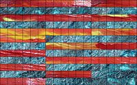 Bildstruktur in blau, rot und gelb