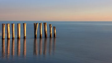 Golbreaker dans le soleil du soir sur Ameland, Pays-Bas sur Adelheid Smitt