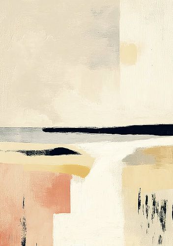 Minimalistisch landschap in zachte aardetinten