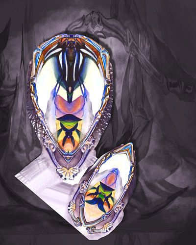 Aliën in taupe /paarse tinten