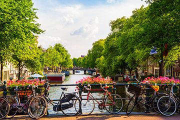 Blick über den Prinsengracht-Kanal, Amsterdam von Lieuwe J. Zander