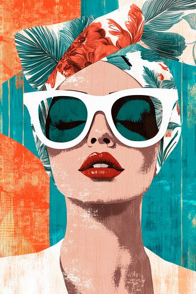 Summery elegance with sunglasses by Poster Art Shop
