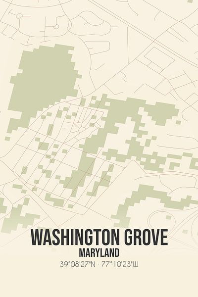 Carte ancienne de Washington Grove (Maryland), USA. par Affiches de lieux