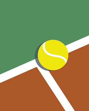Groen en rode tennisbaan met tennisbal zoom van Studio Miloa