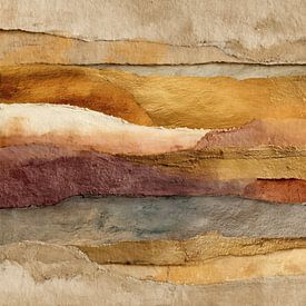 Abstract Schilderij - Goud Beige Elegant Organisch van Joriali Abstract