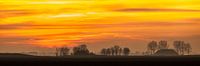 Groningse skyline bij zonsondergang van Jurjen Veerman thumbnail