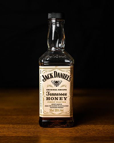 Jack Daniel's fles in productfotografie