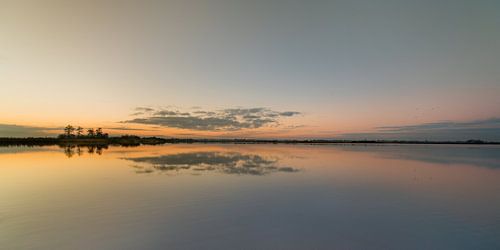 The Sondeler Leijen in Gaasterland, Friesland, in sunset colours