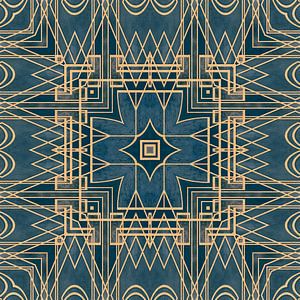 Art Deco Motiv Gold Türkis