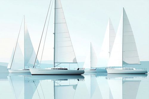 Segelboote auf ruhigem Wasser highkey-02