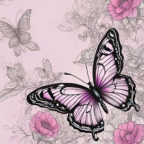 Miracle rose : le papillon dans une explosion de couleurs