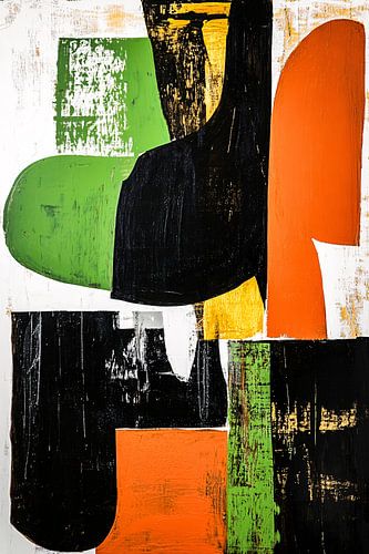 Abstract schilderij in levendige kleuren