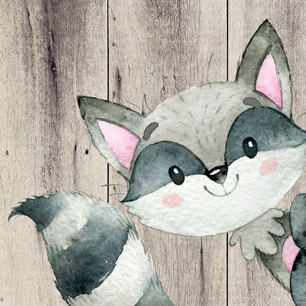 Raccoon illustration by Floral Abstractions
