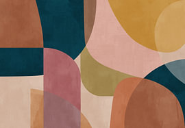 Abstracte geometrie in warme aardetinten van Angel Estevez