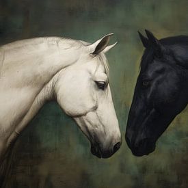 Begegnung zweier Pferde von IamHome Studio