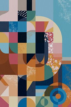 Geometrie in balans - abstract in beweging van Mixed media vector arts
