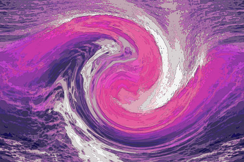 Vagues tourbillonnantes magenta