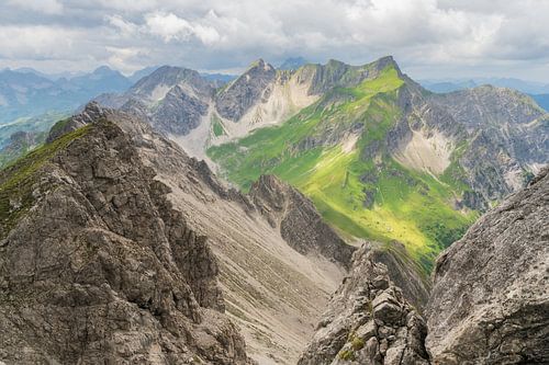 Kleinwalsertal in the morning. Taken from the Mindelheimer via ferrata