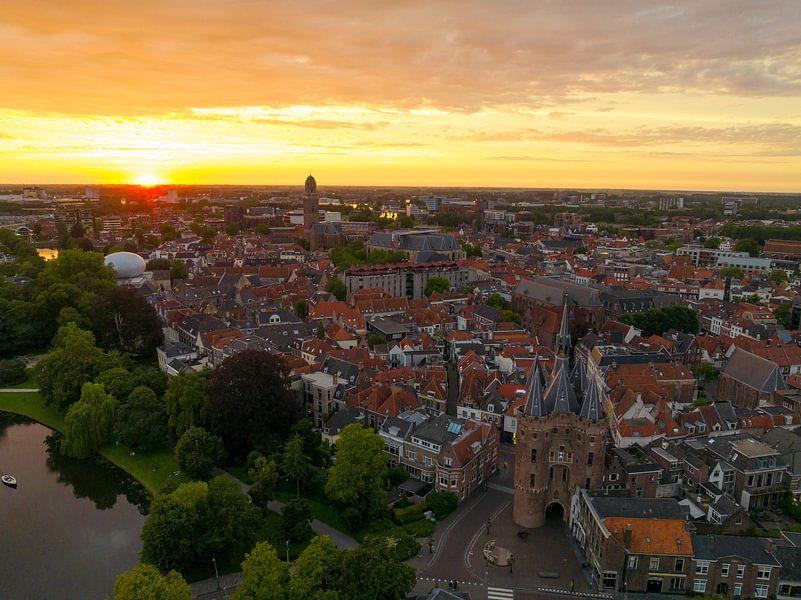 Sassenpoort old gate in Zwolle during summer sunset by Sjoerd van der Wal Photography