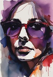 Peinture aquarelle minimaliste d'une femme