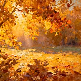 Sun-drenched autumn leaves by Kristin M