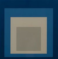 Josef Albers - Homage to the Square, bleu marine ,bleu, beige, Haute résolution