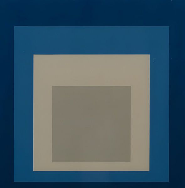 Josef Albers - Homage to the Square, bleu marine ,bleu, beige, Haute résolution par Vivanne