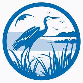 Blauwe reiger van Vythryd Arts