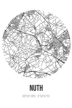 Nuth (Limburg) | Landkaart | Zwart-wit van MijnStadsPoster