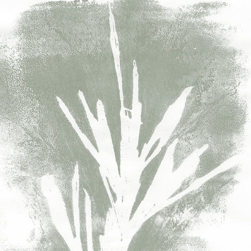 Retro stijl abstracte plant op pastel groen