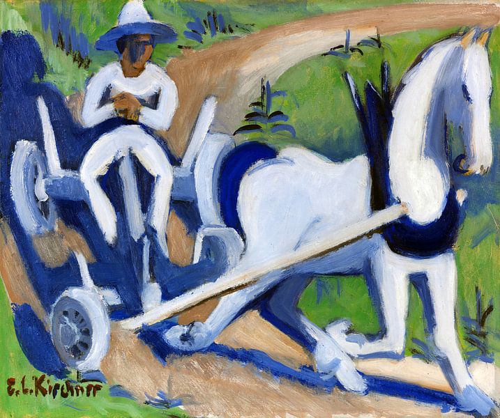 Chariot de ferme avec cheval, ERNST LUDWIG KIRCHNER, 1922-1923 par Atelier Liesjes