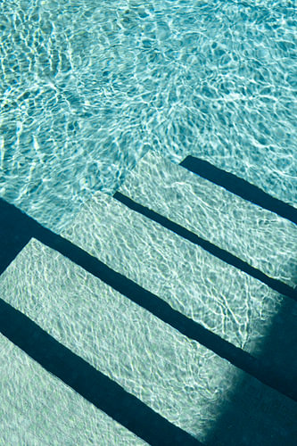 Steps in blue pool water | travel photography print