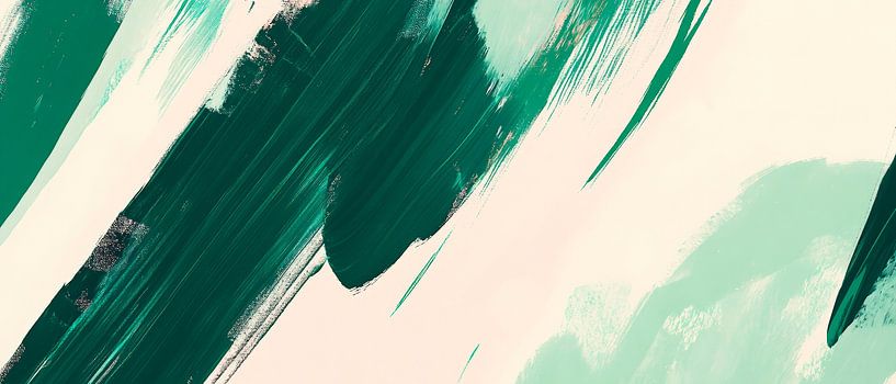 Abstrakte Grüntöne auf sanftem Hintergrund von Poster Art Shop