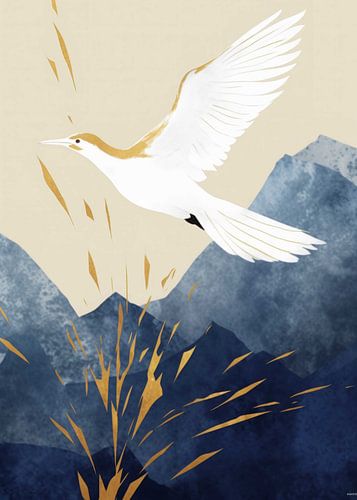 Vogel Abstract Goud Decor