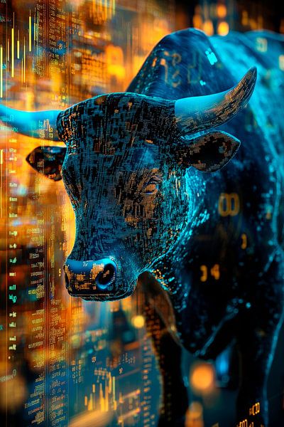 Bull motif with data visualisation by Poster Art Shop