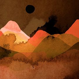 Japanse zomer bergen Wabi-Sabi stijl II van FRESH Fine Art