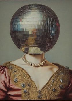 DiscoHead Queen / Altered Collage Art